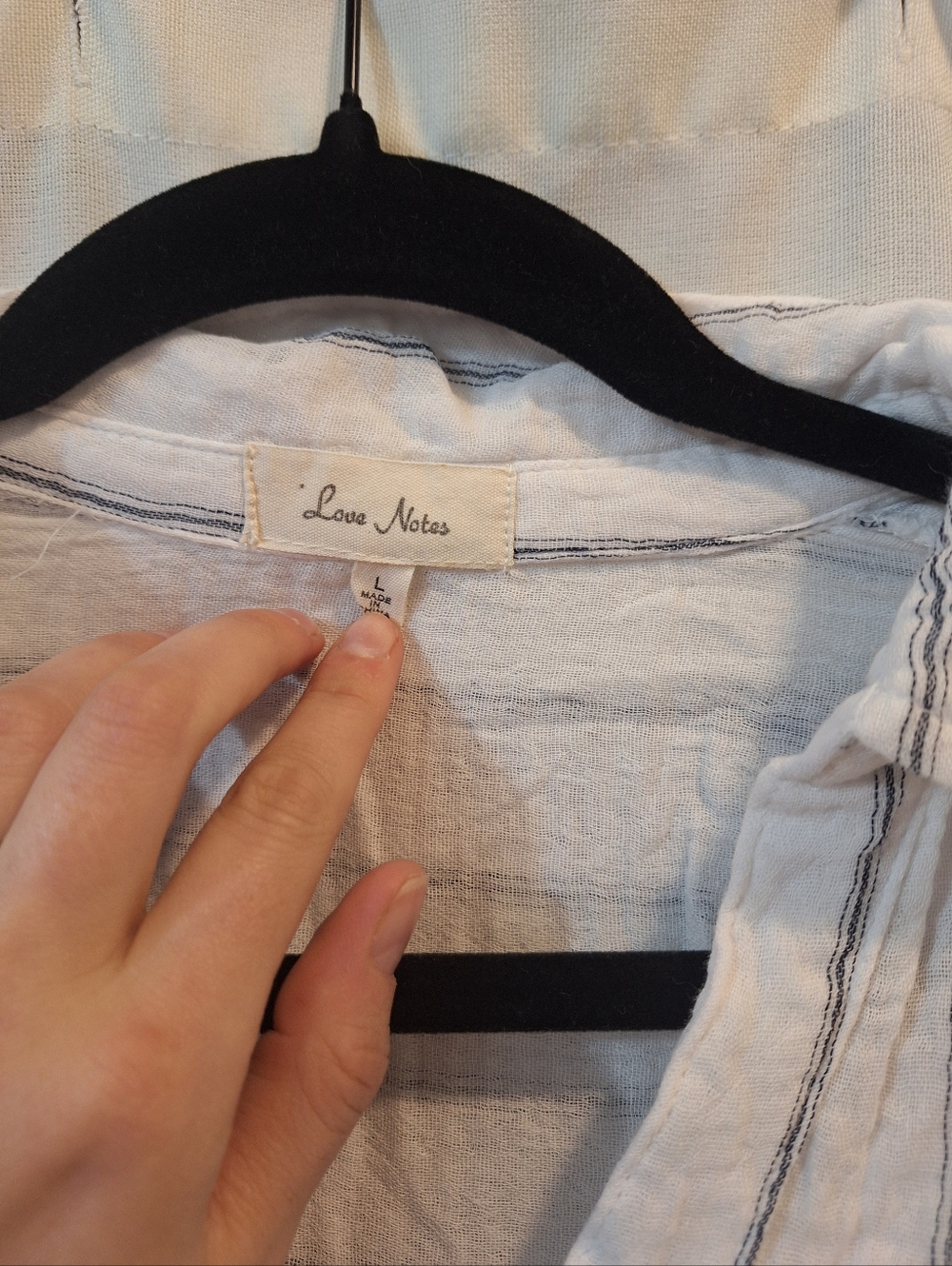 Light Striped Cropped Button-Front Women's Top - Picture 3 of 4